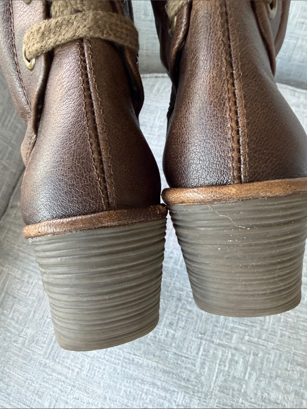 Fly London Yada Brown Leather Tie Back Wedge Calf Boots Women's EU 39 US 8/8.5 - Picture 11 of 11